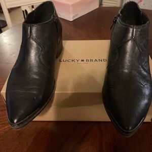 Lucky Brand Kalbah Cow Girl Booties Leather 8 1/2 NEW